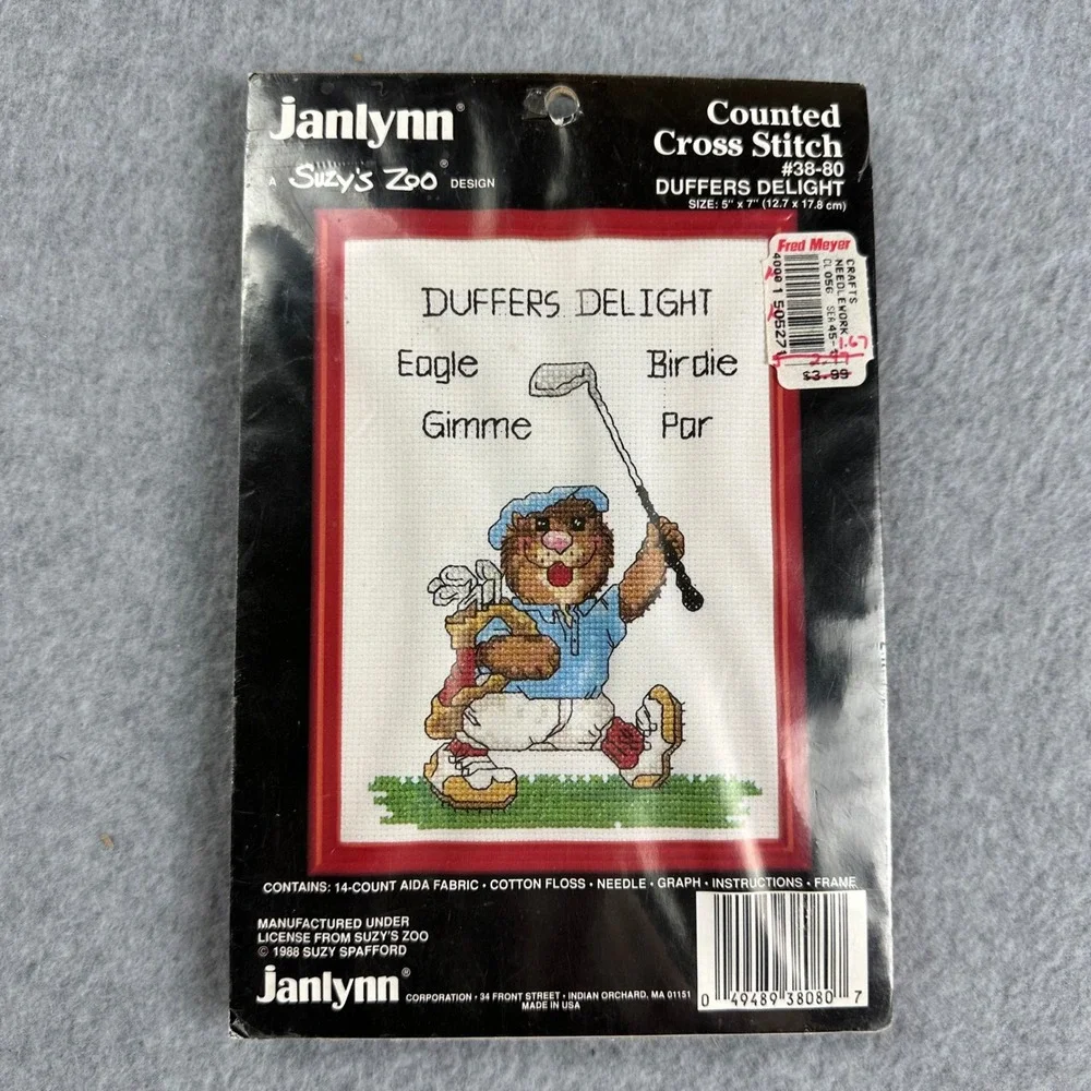 Vintage Cross Stitch‎ Embroidery Kit Bundle Herrschners Janlynn Suzys Zoo Angel